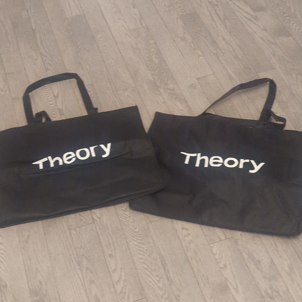 2 Theory Large Black Tote Shopping Garment Bag - New